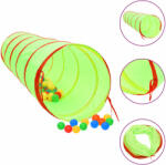 vidaXL Tunel de joacă pt copii, 250 bile, verde, 175 cm, poliester (3107757) - vidaxl
