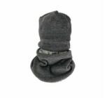 KidsDecor - Set caciula cu protectie gat nou nascut Fleece Gray, din bumbac (CPF00GR)