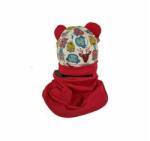 KidsDecor - Set caciula cu protectie gat Red Animals pentru copii 18-36 luni, din bumbac (CPGB1836RANIM)