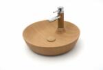 Inter Ceramic Мивка за баня ICL 4510 WOODEN, монтаж върху плот, камък, дървесен, 45x45x10см (4510 WOODEN)