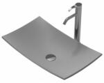 Inter Ceramic Мивка за баня ICB 685G, монтаж върху плот, твърда повърхност, сив мат, 64x38x13.5см (685G)