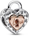 Pandora Moments Kéttónusú lakat megosztható szív Rozé arany és Ezüst Charm - 782505C00 (782505C00)