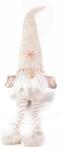 Decorer Figurina Mos Craciun din textil alb crem 9x5x21 cm (A56.30.45B)