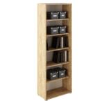 Mobikon Biblioteca mdf natur stejar artisan alb Rioma 75x38x217.8 cm (0000354459) Vitrina