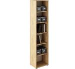 Mobikon Biblioteca mdf natur stejar artisan alb Rioma 50x38x217.8 cm (0000354573) Vitrina