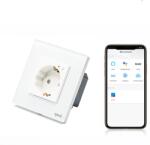 Tosyco Priză schuko WIFI simplă cu ramă din sticlă (TOS-C1SKWIFI-W)