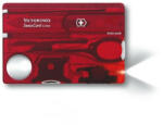 Victorinox Swiss Card Classic manikűr készlet, led lámpával, piros - 0_7300_T (0_7300_T)