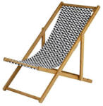 Bo-Camp Beach Chair Soho napozóágy fekete/fehér