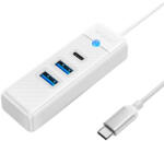 ORICO USB HUB elosztó adapter USB-C - 2x USB 3.0 + USB-C, 5 Gbps, 0.15m (fehér) - studioeszkozok