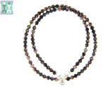  Colier din Rodonit Rotund 4x4 mm - Accesorii de Argint 925 - GF