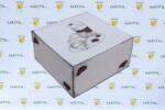 Szidibox Karton Süteményes doboz, tortadoboz, croissant- és kávé mintás, étel 22x22x11cm P9601 (SZID-01276)