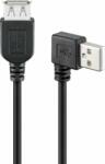 Goobay 95701 USB-A anya - USB-A 90° apa 2.0 Hosszabbító kábel - Fekete (0.15m) (95701)