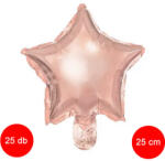 PartyDeco S. r. o Fólia lufi 25 cm, rosegold, csillag, 25 db/cs