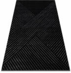 Glamour Kizárólagos EMERALD szőnyeg A0084 glamour, elegáns, vonalak, geometriai fekete / ezüst 160x220 cm (AF723)
