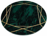 Glamour Kizárólagos EMERALD szőnyeg 1022 kör - glamour, elegáns márvány, geometriai üveg zöld / arany kerék 200 cm (AF524)