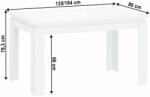 Széthúzható asztal, fehér, 135-184x86 cm, LINDY (0000303553) - pepita - 51 290 Ft