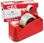 SAX Csomagolószalag adagoló, asztali, csomagolószalaggal, SAX "729", piros (ISA729) - webpapir