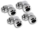 Alphacool Pachet 4 bucati fiting adaptor la 90 grade Alphacool Eiszapfen 13mm Hard Tube - filet exterior G1/4 rotativ - Chrome, 17608