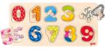 Goki - Puzzle Puzzle Drevená vkládačka Prvé počítanie - 1 - 39 piese Puzzle
