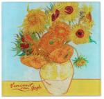 CARMANI Van Gogh Napraforgók üveg poháralátét - 10, 5x10, 5 cm (VR-195-0101)