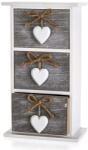 Home Decor Home Dekor 3 fiókos szekrényke szív dekorral - 26x15 cm (VET-63917660)