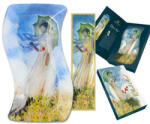 CARMANI Monet hullámos üvegtál - 23x15 cm - Pipacs mező - ajándék könyvjelzővel (IMO-CHH-198-4103)