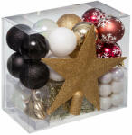 Fééric Lights & Christmas Komplett karácsonyfadísz készlet - 44 darabos - fekete/fehér/arany/piros (IMO-JJA-694531G1)