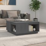 vidaXL Măsuță de cafea, gri, 80x81x36, 5 cm, lemn masiv de pin (814526) Masa de cafea