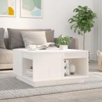 vidaXL Măsuță de cafea, alb, 60x61x32, 5 cm, lemn masiv de pin (814530) Masa de cafea
