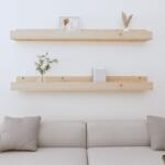 vidaXL Rafturi de perete, 2 buc. , 110x12x9 cm, lemn masiv de pin (823594) Raft