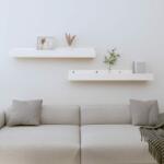 vidaXL Rafturi de perete, 2 buc. , alb, 80x12x9 cm, lemn masiv de pin (823590) Raft