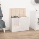 vidaXL Cutie de rufe, alb, 88, 5x44x66 cm, lemn masiv de pin (823570)