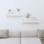 vidaXL Rafturi de perete, 2 buc. , alb, 50x12x9 cm, lemn masiv de pin (823585) Raft