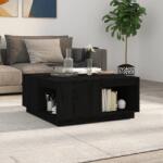 vidaXL Măsuță de cafea, negru, 80x81x36, 5 cm, lemn masiv de pin (814528) Masa de cafea