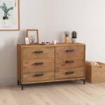 vidaXL Servantă, maro, 110x35x70 cm, lemn masiv de pin reciclat (349921) Comoda
