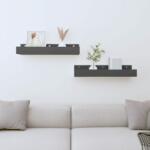 vidaXL Rafturi de perete, 2 buc. , gri, 50x12x9 cm, lemn masiv de pin (823586) Raft