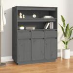 vidaXL Dulap înalt, gri, 89x40x116, 5 cm, lemn masiv de pin (818217) Comoda