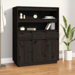 vidaXL Dulap înalt, negru, 89x40x116, 5 cm, lemn masiv de pin (818219) Comoda