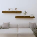 vidaXL Rafturi de perete 2 buc. maro miere 80x12x9 cm lemn masiv pin (823592) Raft