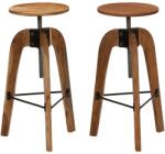 vidaXL Scaune de bar, 2 buc. , lemn masiv de acacia (246018)