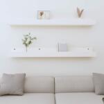 vidaXL Rafturi de perete, 2 buc. , alb, 110x12x9 cm, lemn masiv de pin (823595) Raft