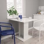 vidaXL magasfényű fehér szerelt fa étkezőasztal 80 x 80 x 75 cm (800258) - vidaxl