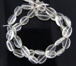 Cuart Alb Margele Pietre Semipretioase Oval Fatetat - 12-16 x 7-12 mm - Lungima Sirag 24 cm
