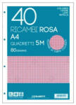  BLASETTI Ricambi gyűrűskönyv betét A/4 40 lap kockás rózsaszín