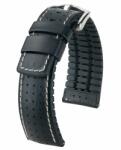 Hirsch Tiger Fekete óraszíj - 20mm / L -120/80mm