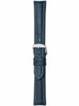 Herzog Bio-Bőr Óraszíj Sötétkék fehér varrással - 20mm/XL - 120/90mm