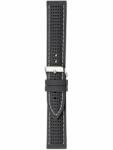 Herzog Szilikon Óraszíj Fekete Fehér varrással - 20mm / L -120/80mm