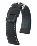 Hirsch Mariner Fekete óraszíj - 20mm / L -120/80mm