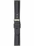 Herzog Szilikon Óraszíj Fekete, ezüst csattal - 22mm / L -120/80mm