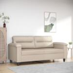 vidaXL Canapea cu 2 locuri, crem, 140 cm, țesătură microfibră (349225) Canapea